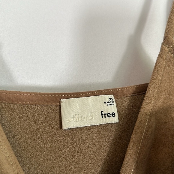 Wilfred Free Vivienne Tan Suede Mini Dress XS - Picture 4 of 5